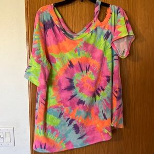 Tie dye color burst top